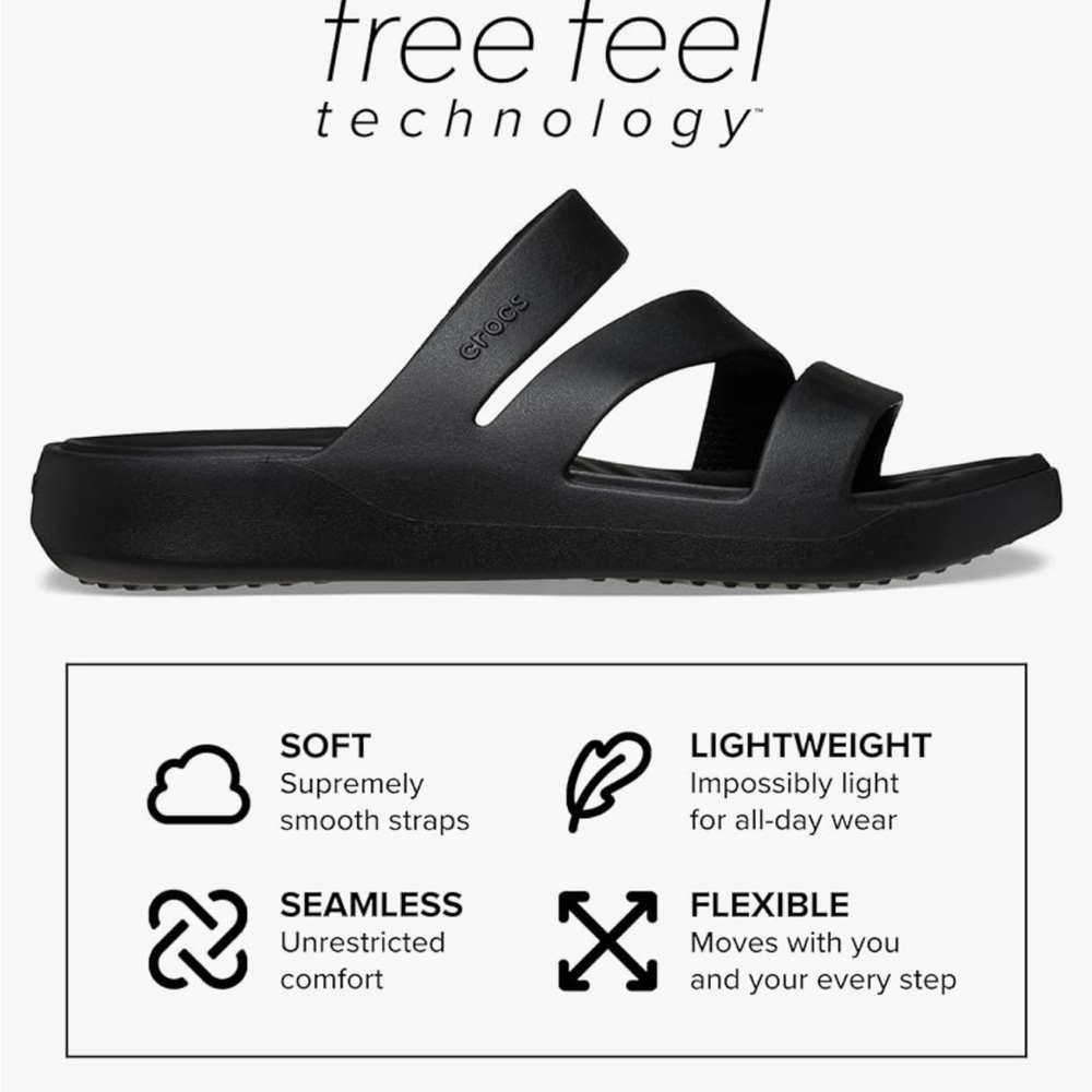 Crocs Women's Black Slide Sandals - Picture 7 of 7